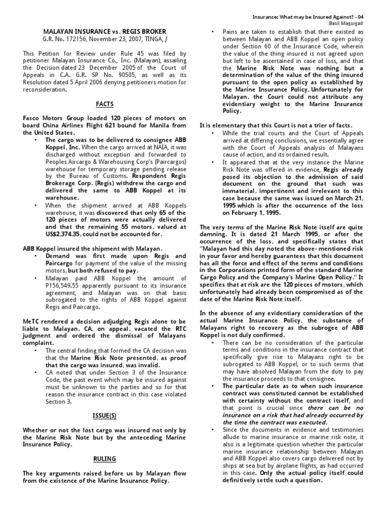 04 Malayan Insurance V Regis Broker Contractual Term Insurance