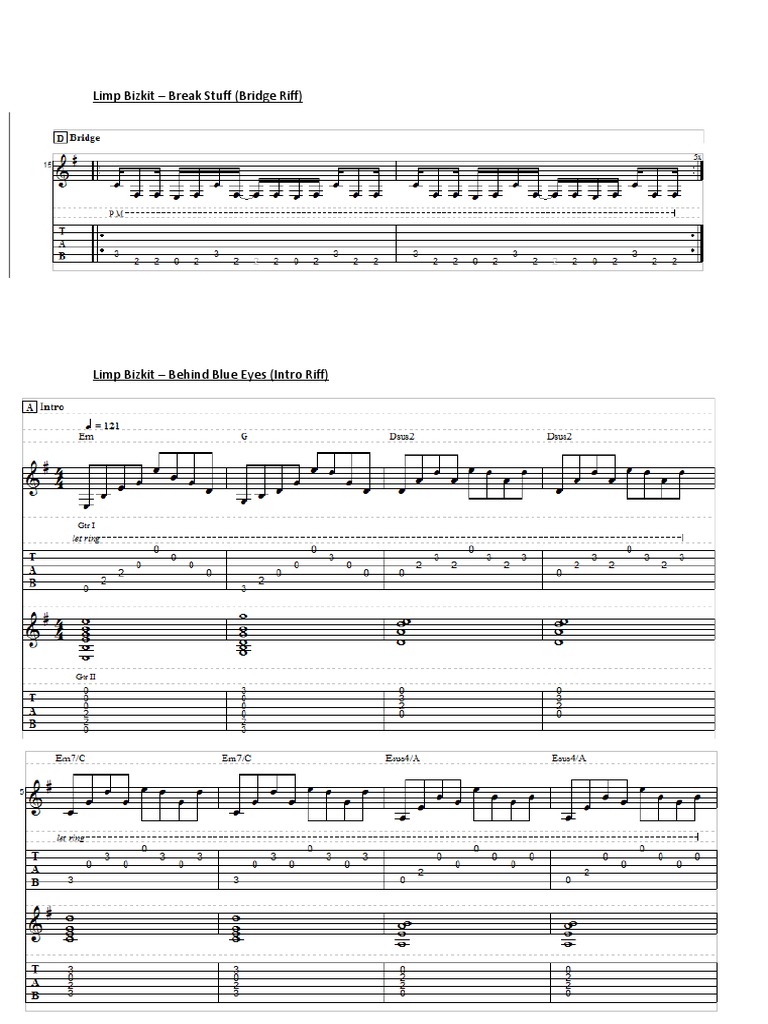 Limp Bizkit Tabs | PDF