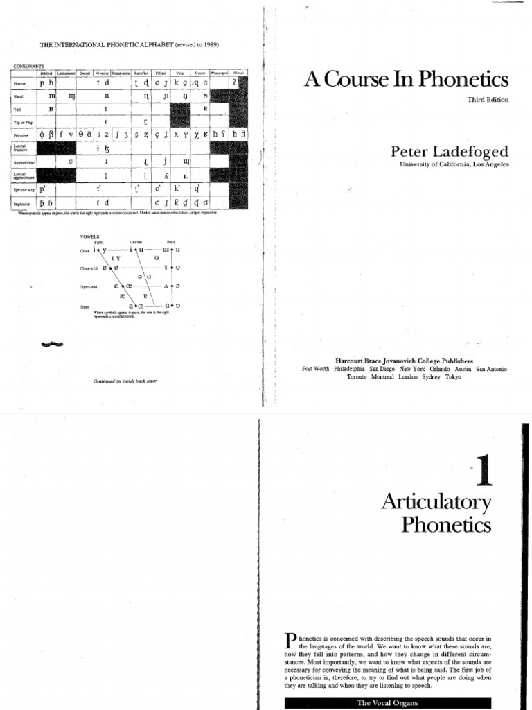 A Course In Phonetics Peter Ladefoged Pdf Phonetics Vowel