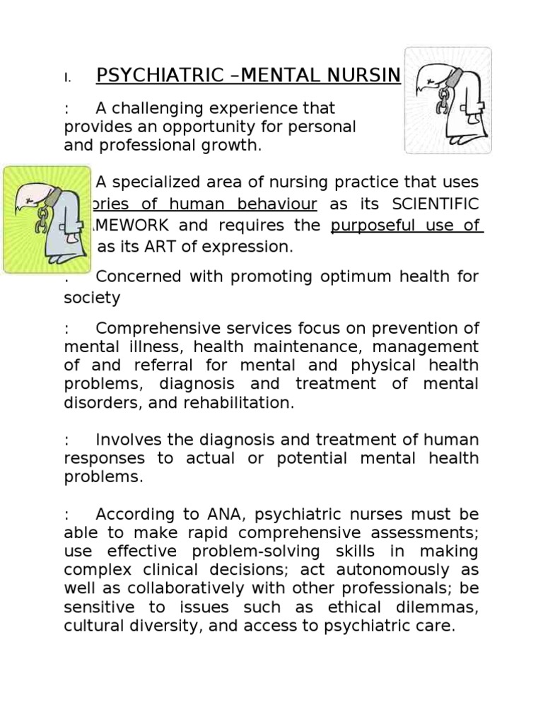 Psychiatric - Mental Nursing | PDF | Mental Disorder | Self Actualization