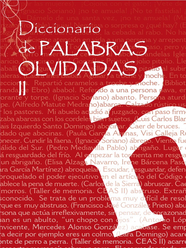 Diccionario de Palabras Olvidadas | PDF | Bibliotecas | Diccionario