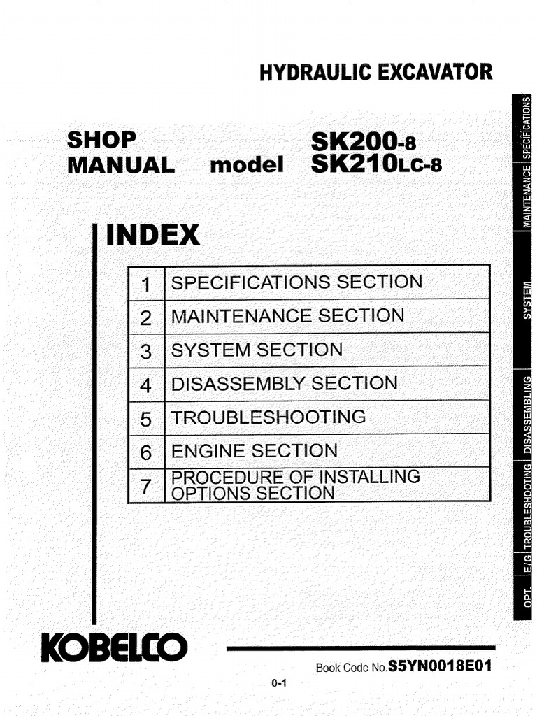 Manual de taller kobelco sk210