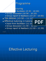 Programme: Effective Lecturing