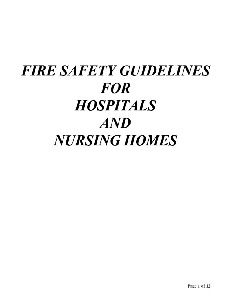 Fire Safety Guidelines for Healthcare Facilities | PDF | Firefighting ...