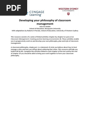 unit 102082 philosophy of classroom management document 2 