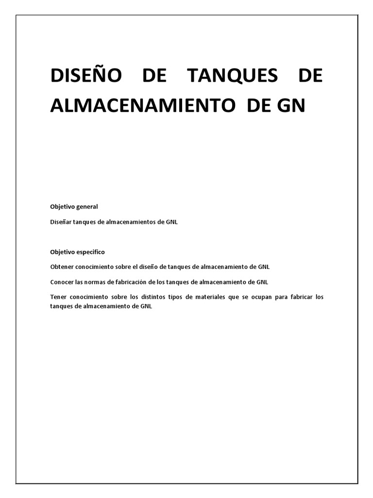 Diseno de Tanques de Almacenamiento de GNL | PDF | Gas natural licuado ...