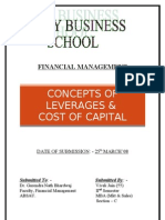 CONCEPTS OF LEVERAGES &  COST OF CAPITAL