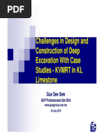 Challenges in Design and Construction of Deep Excavation For KVMRT in KL Limestone