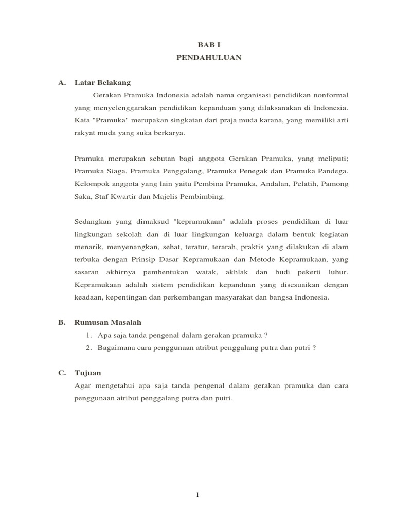 Contoh Makalah Kepramukaan