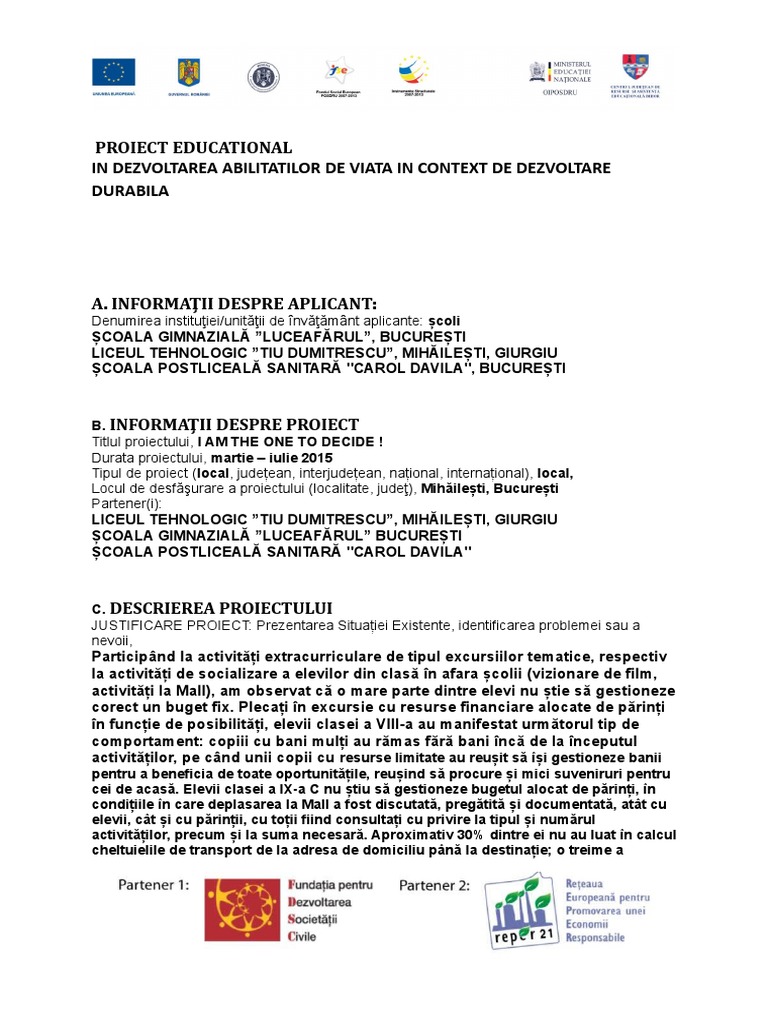 Proiect Educational | PDF