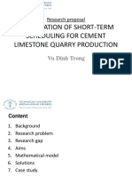 Optimisation of Short-Term Scheduling For Cement Limestone Quarry Production