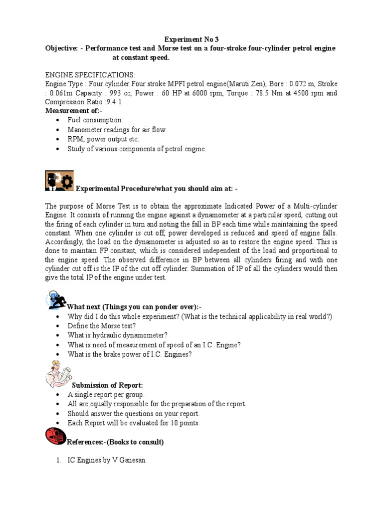 Performance Testing of Four-Stroke Engine | PDF