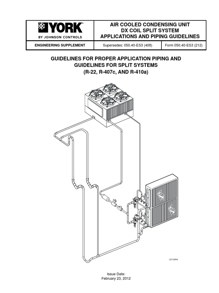 York Cond Unit Piping Guidelines PDF Heating, Ventilating, And Air