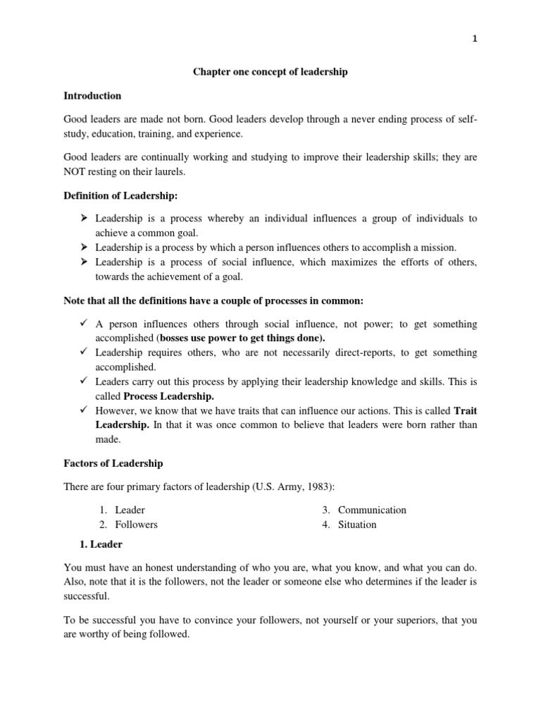 Four Factors of Leadership Explained | PDF | Leadership | Motivation