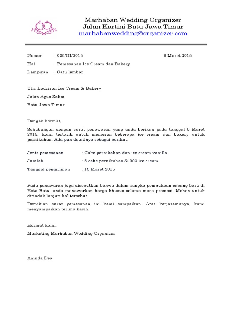 Surat Balasan Marhaban Wedding Anizer