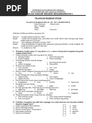 Uh I Bhs Jawa Kelas 3 Doc