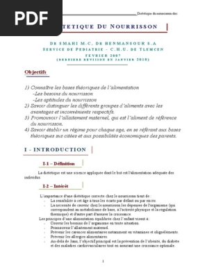 3 Dietetique Du Nourrisson Pdf Lait Maternel Humain Allaitement