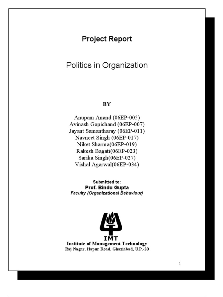 Organizational Politics Analysis Report | PDF | Errors And Residuals ...