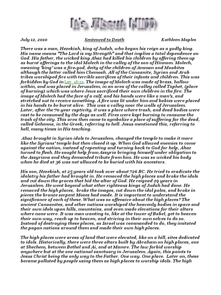 Sentenced To Death Pdf Isaiah Religious Behaviour And Experience