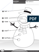 Im A Little Snowman Worksheet Vocabulary Coloring 2 BW