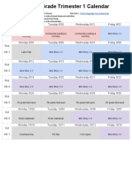 WL 7th Grade Trimester 1 Calendar