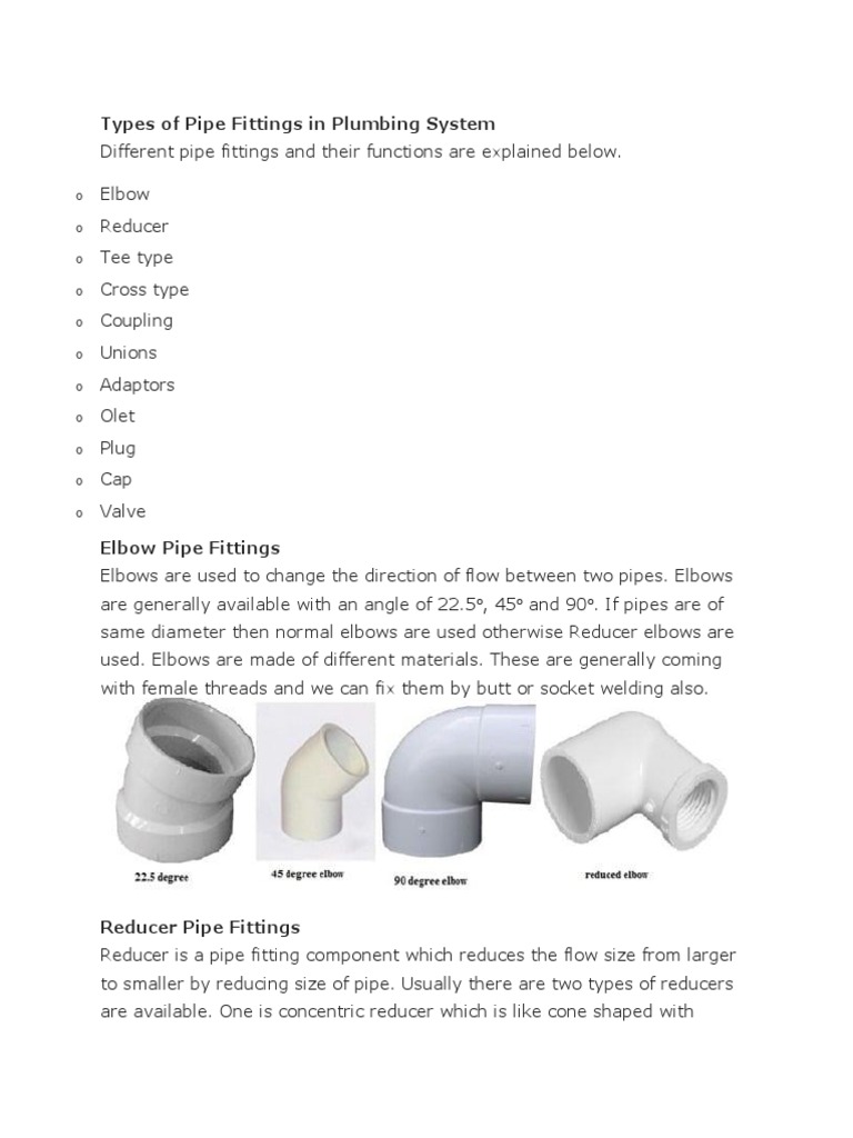 A Comprehensive Guide to Common Pipe Fittings Their Types, Functions
