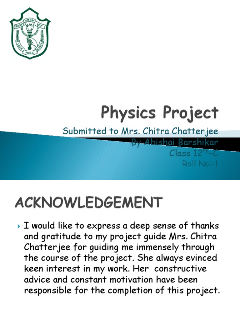 Physics Investigatory Project Class 12th | PDF | Electrical Resistivity ...