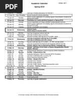 Academic Calendar Spring 2018