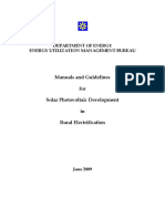 Manuals and Guidelines For Solar Photovoltaic Development in Rural Electrification