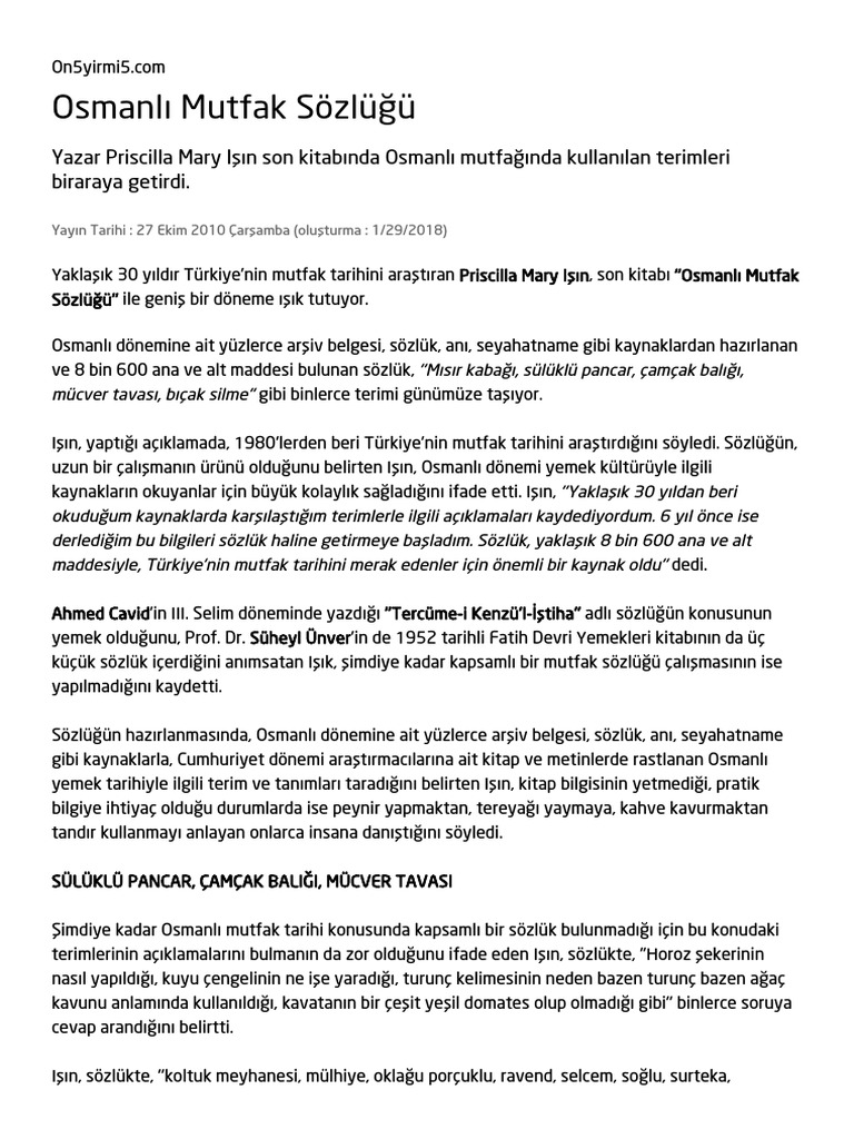 24510 Osmanli Mutfak Sozlugu