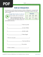 Interjection Worksheet