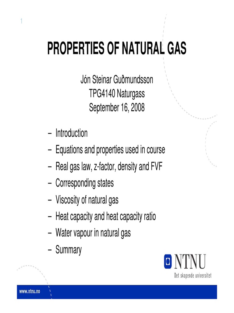 Properties and Equations of Natural Gas | PDF | Gases | Viscosity