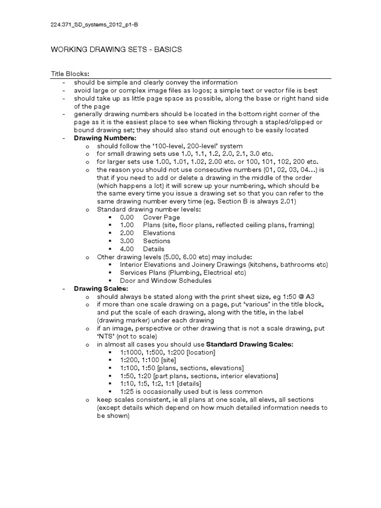 Working Drawing Essentials Guide | PDF | Framing (Construction ...