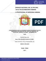 Caracterizacion de La Automedicacion Con Antibioticos en Emergencia de Pediatria Del Hospital Regional de Ayacucho