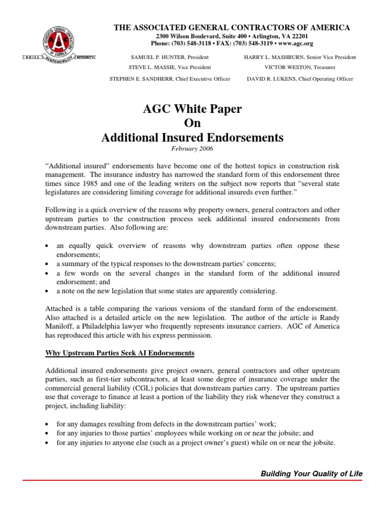 White Paper - Final Risk Management | PDF | Indemnity | Workers ...