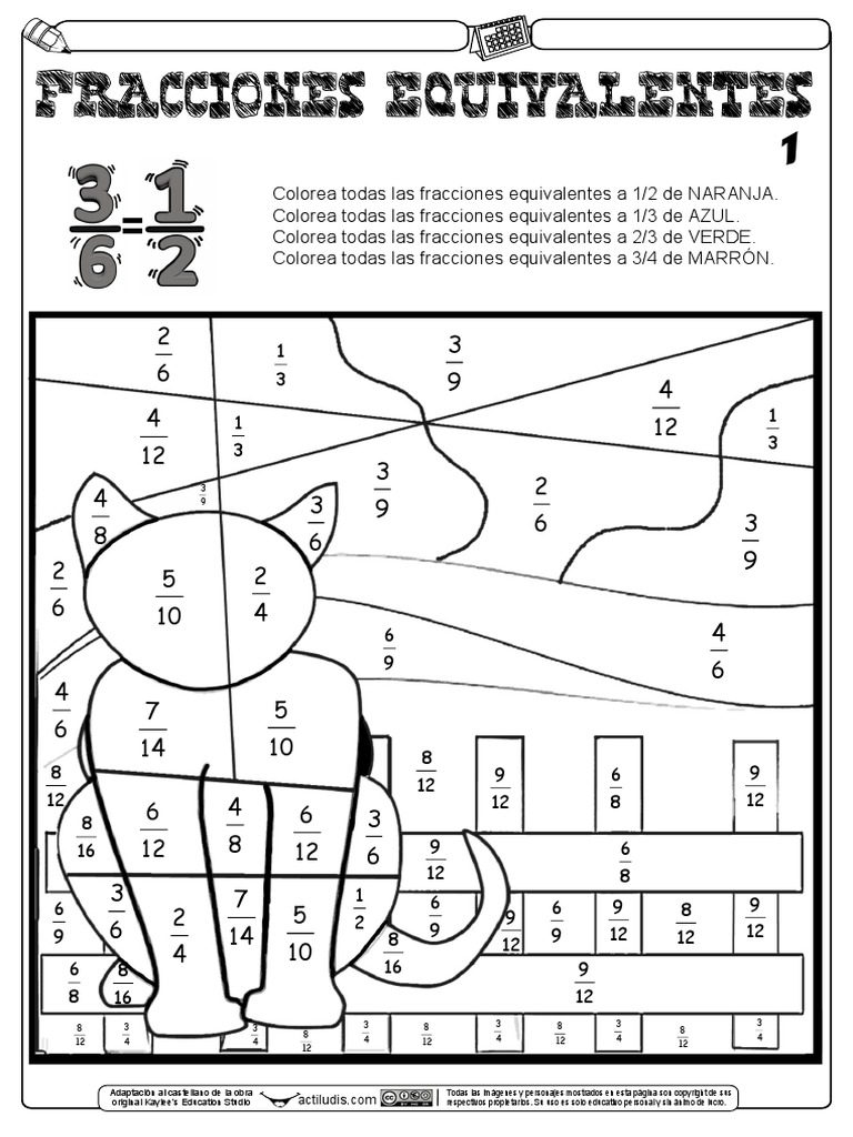 Fracciones Equivalentes Dibujos Pdf Espectro Electromagnetico