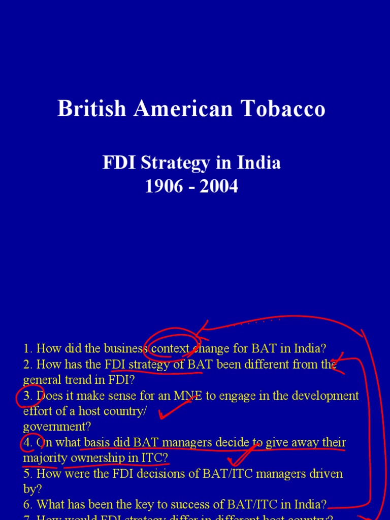 British American Tobacco FDI Strategy in India 1906 2004 PDF