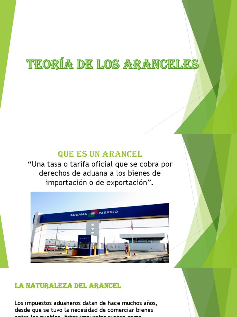 Teoría y Tipos de Aranceles | PDF | Arancel | Barreras no arancelarias ...