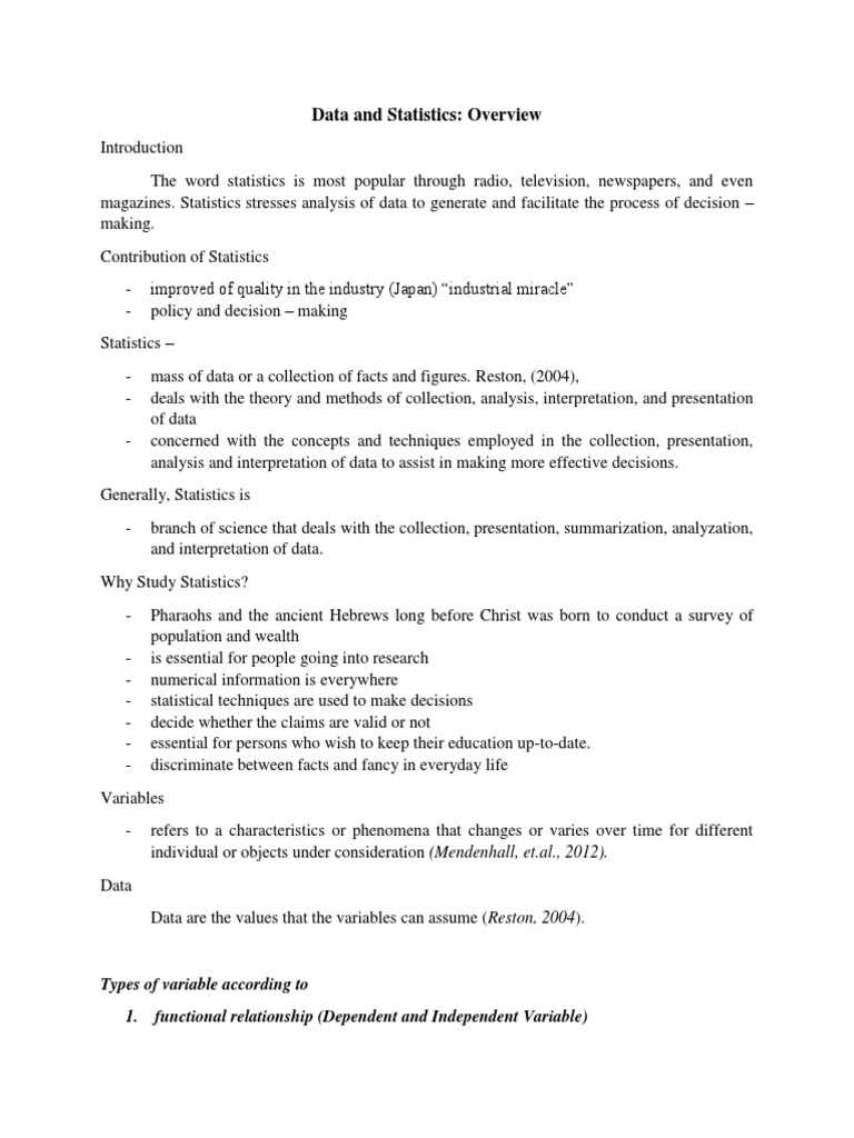 Data and statistics pdf