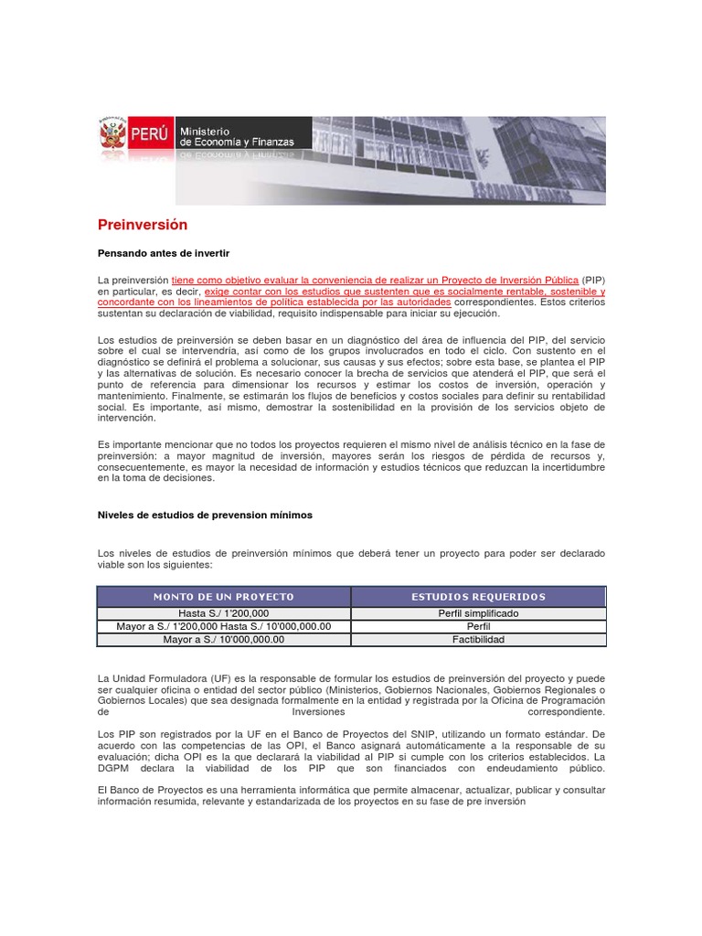 Proyecto de Inversion - Preinversion | PDF | Toma de decisiones | Business