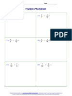 Fractions Worksheet: Name: - Date