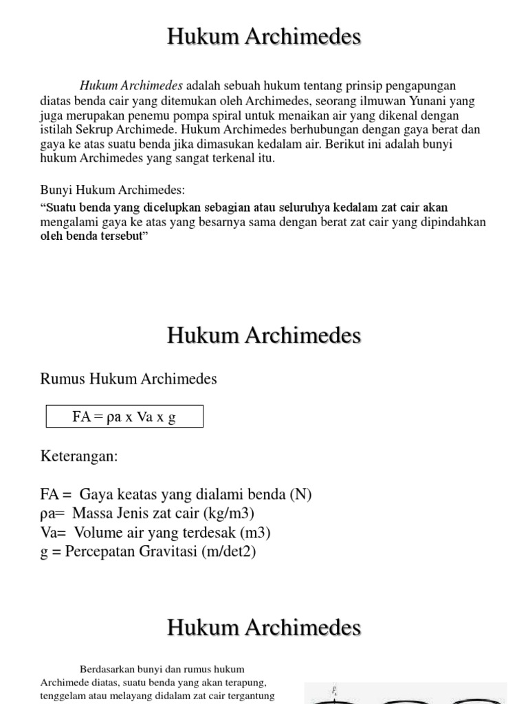 Hk Archimedes Dan Hidrostatis