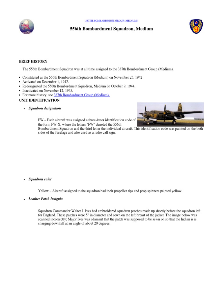 History of the 556th Bombardment Squadron | PDF | Aviation | Aeronautics