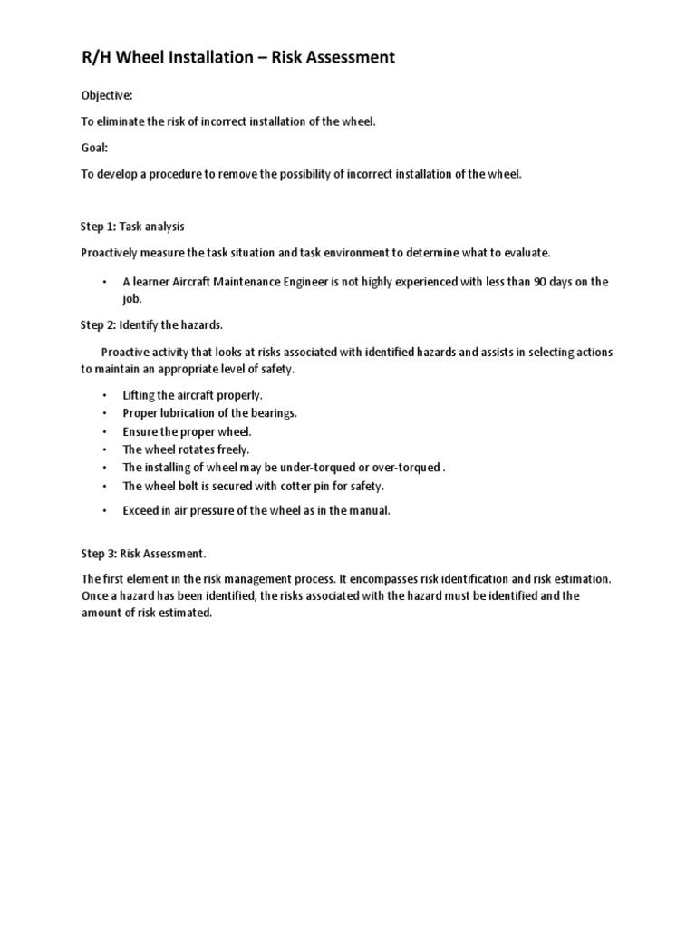 R/H Wheel Installation Risk Assessment Guide | PDF | Risk Assessment | Risk