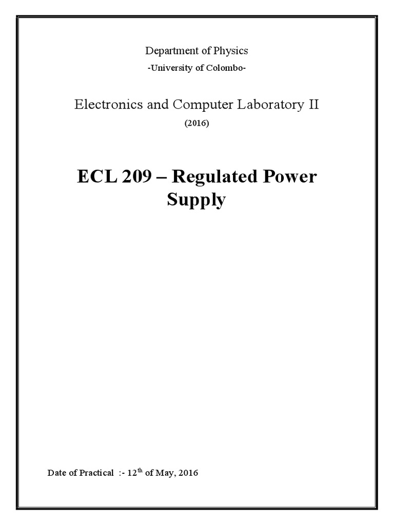 Regulated Power Supply | PDF | Power Supply | Transformer