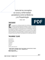 Historia de Los Conceptos de Causa y Enfermedad: Paralelismo Entre La Medicina y La Fitopatología