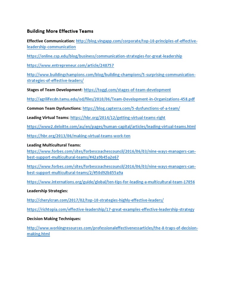 Effective Team Building Strategies | PDF