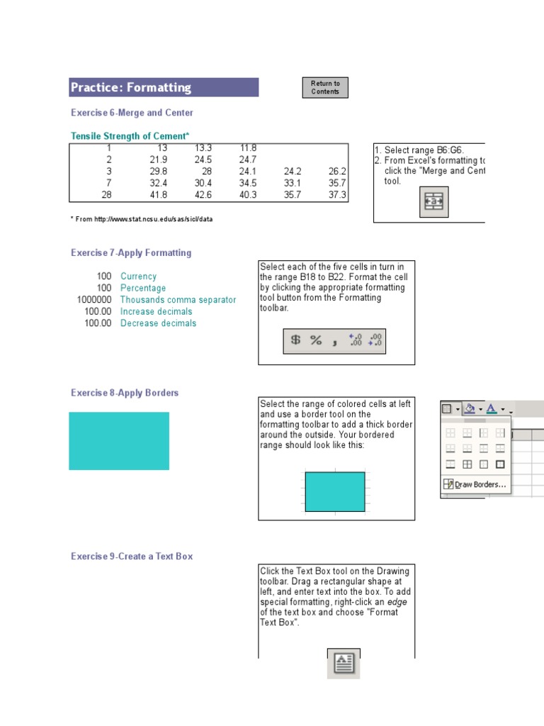 Practice: Formatting: Exercise 6-Merge and Center | PDF | Microsoft ...