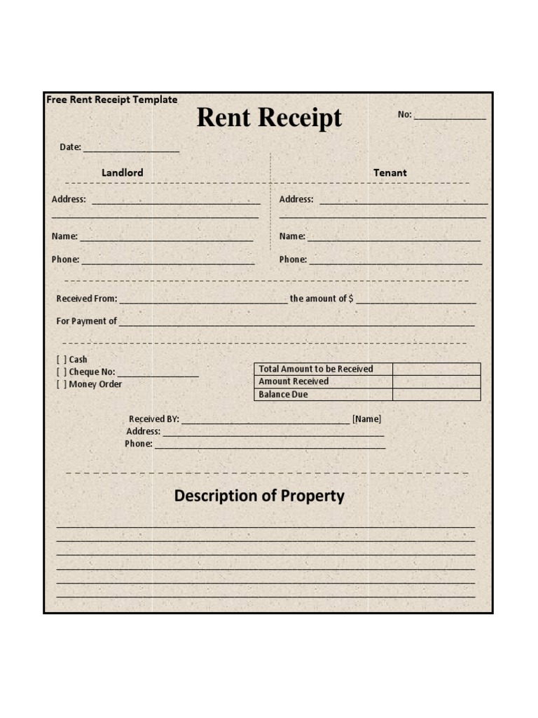 House Rent Receipt Sample Printable Rent Receipt Template Fill
