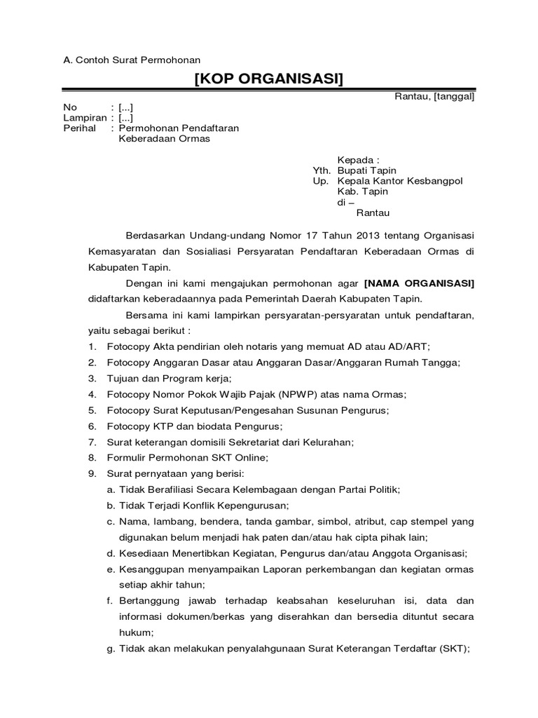 Contoh Surat Permohonan Pdf